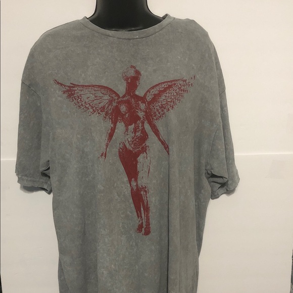Nirvana 90s rock band in utero graphic print 93 concert gray t-shirt size XL new - Picture 1 of 8